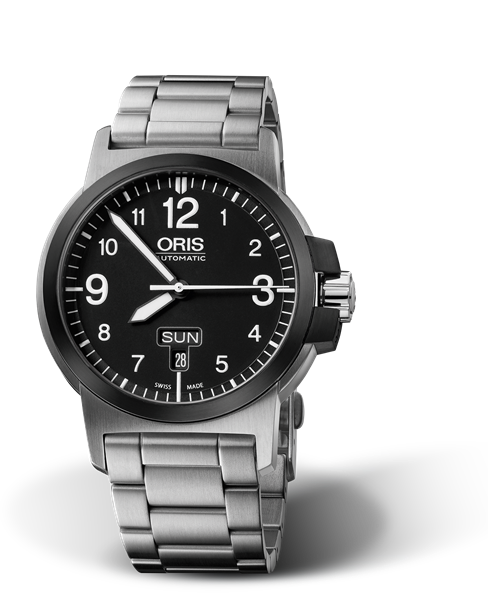 BC3 Advanced, Day Date, 42mm, Black, Stainless steel Strap, Stainless steel screw-in security crown, Multi-piece stainless steel case and black DLC plated