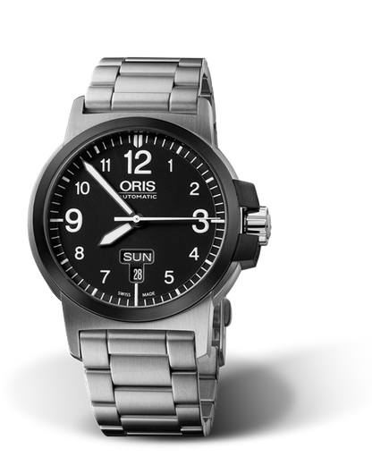 BC3 Advanced, Day Date, 42mm, Black, Stainless steel Strap, Stainless steel screw-in security crown, Multi-piece stainless steel case and black DLC plated
