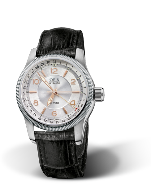 Big Crown Pointer Date, 40mm, Grey, Leather Strap, Stainless steel screw-in security crown, Multi-piece stainless steel case