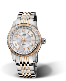 Big Crown Pointer Date, 40mm, Grey, Stainless steel Strap, Stainless steel screw-in security crown, Multi-piece stainless steel case, rose gold PVD plated top ring