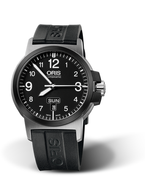 BC3 Advanced, Day Date, 42mm, Black, Rubber Strap, Stainless steel screw-in security crown, Multi-piece stainless steel case and black DLC plated