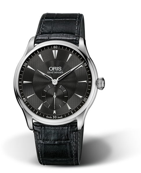 Artelier Hand Winding, Small Second, 40mm, Black, Leather Strap, Stainless steel crown, Multi-piece stainless steel case