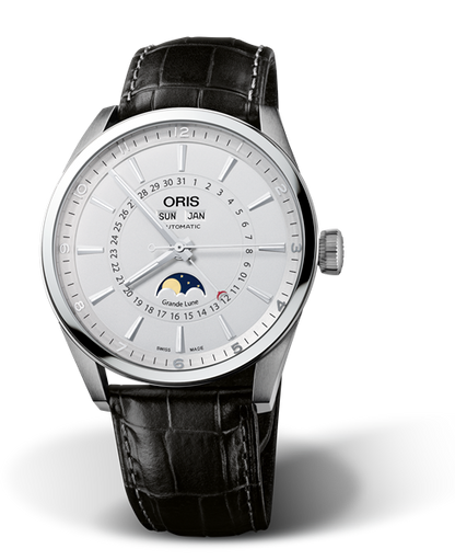 Artix Complication, 42mm, Grey, Leather Strap, Stainless steel crown, Multi-piece stainless steel case