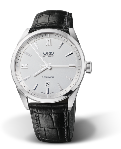 Artix Chronometer, Date, 42mm, Grey, Leather Strap, Stainless steel crown, Multi-piece stainless steel case