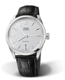 Artix Chronometer, Date, 42mm, Grey, Leather Strap, Stainless steel crown, Multi-piece stainless steel case