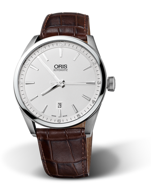 Artix Date, 42mm, Grey, Leather Strap, Stainless steel crown, Multi-piece stainless steel case