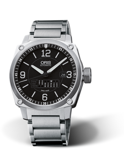 BC4 Retrograde Day, 42.70 mm, Black, Stainless steel Strap, Stainless steel Oris Quick Lock security crown, Multi-piece stainless steel case