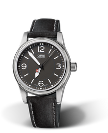 Swiss Hunter Team PS Edition, 38mm, Grey, Leather Strap, Stainless steel screw-in security crown, Multi-piece stainless steel case
