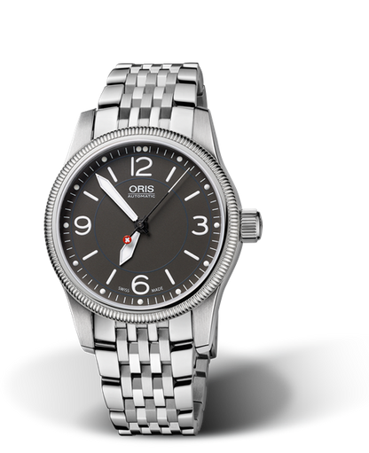 Swiss Hunter Team PS Edition, 38mm, Grey, Stainless steel Strap, Stainless steel screw-in security crown, Multi-piece stainless steel case
