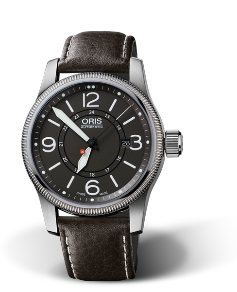 Swiss Hunter Team PS Edition, 44mm, Grey, Leather Strap, Stainless steel screw-in security crown, Multi-piece stainless steel case