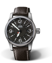 Swiss Hunter Team PS Edition, 44mm, Grey, Leather Strap, Stainless steel screw-in security crown, Multi-piece stainless steel case