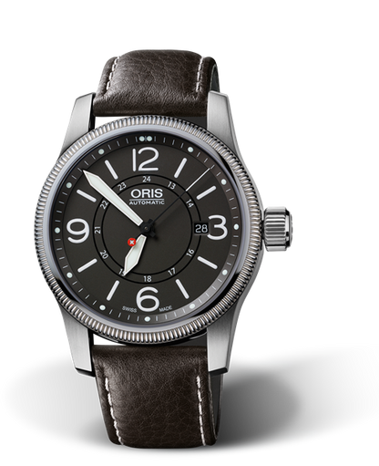 Swiss Hunter Team PS Edition, 44mm, Grey, Leather Strap, Stainless steel screw-in security crown, Multi-piece stainless steel case