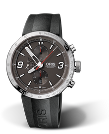 TT1 Chronograph, 45mm, Grey, Rubber Strap, Stainless steel crown and pushers, Multi-piece stainless steel case, tachymeter scale top ring