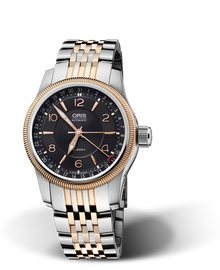 Big Crown Pointer Date, 40mm, Black, Stainless steel Strap, Stainless steel screw-in security crown, Multi-piece stainless steel case, rose gold PVD plated top ring