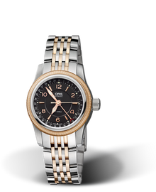 Big Crown Pointer Date, 30mm, Black, Stainless steel Strap, Stainless steel screw-in security crown, Multi-piece stainless steel case, rose gold PVD plated top ring