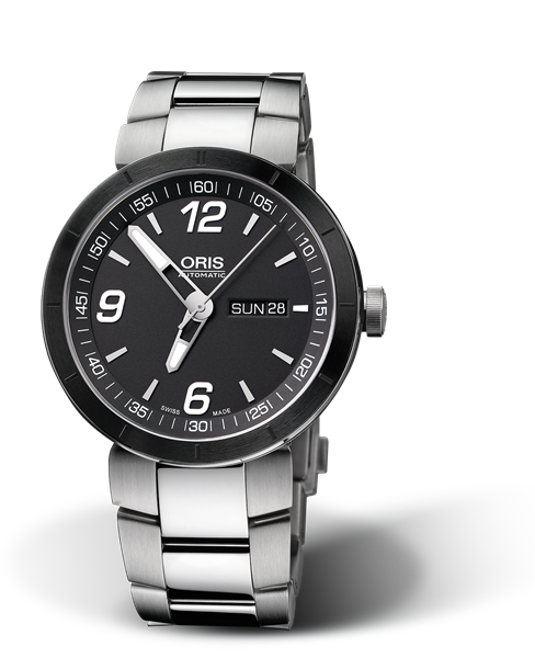 TT1 Day Date, 43mm, Black, Stainless steel Strap, Stainless steel crown, Multi-piece stainless steel case, ceramic top ring