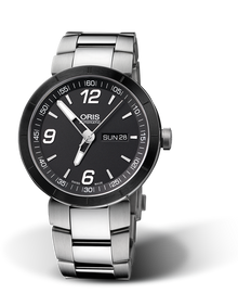 TT1 Day Date, 43mm, Black, Stainless steel Strap, Stainless steel crown, Multi-piece stainless steel case, ceramic top ring