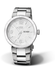 TT1 Day Date, 43mm, White, Stainless steel Strap, Stainless steel crown, Multi-piece stainless steel case, ceramic top ring