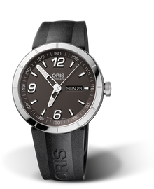 TT1 Day Date, 43mm, Grey, Rubber Strap, Stainless steel crown, Multi-piece stainless steel case