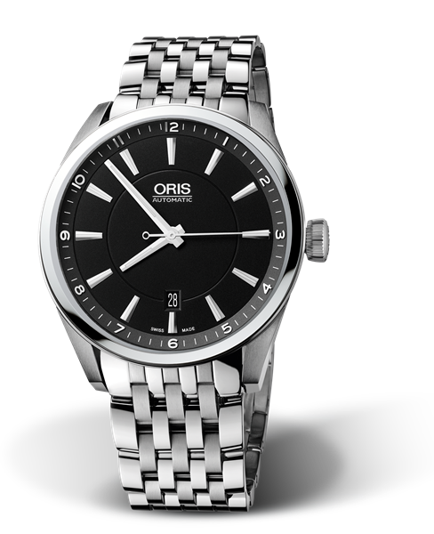 Artix Date, 42mm, Black, Stainless steel Strap, Stainless steel crown, Multi-piece stainless steel case