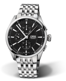 Artix Chronograph, 44mm, Black, Stainless steel Strap, Stainless steel crown and pushers, Multi-piece stainless steel case