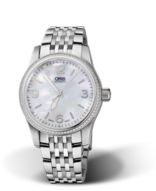Big Crown Diamonds, 38mm, White, Stainless steel Strap, Stainless steel screw-in security crown, Multi-piece stainless steel case, set with 80 Top Wesselton G, VS 1 diamonds (0,50 ct.)