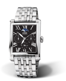 Rectangular Complication, 33.00 x 46mm, Black, Stainless steel Strap, Stainless steel crown, Multi-piece stainless steel case