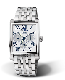 Rectangular Complication, 33.00 x 46mm, Grey, Stainless steel Strap, Stainless steel crown, Multi-piece stainless steel case
