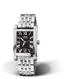 Rectangular Date, 24.50 x 38mm, Black, Stainless steel Strap, Stainless steel crown, Multi-piece stainless steel case