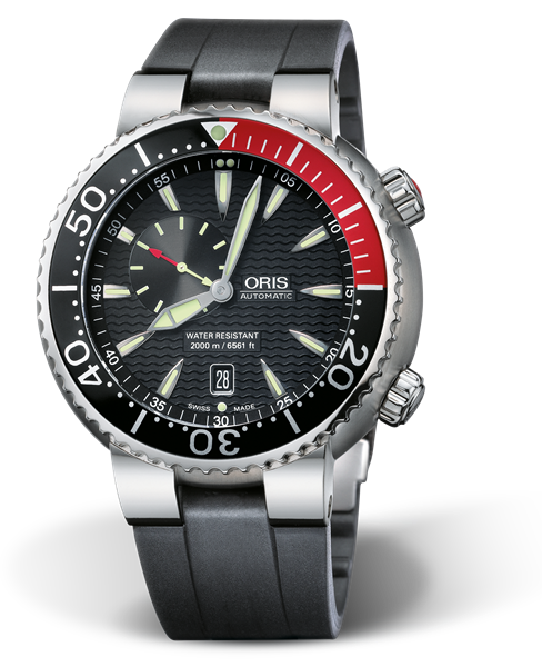Carlos Coste Limited Edition, 47.00 mm, Black, Rubber Strap, Stainless steel screw-in security crown and Helium valve, Multi-piece titanium case, minutes scale top ring