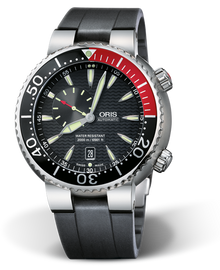 Carlos Coste Limited Edition, 47.00 mm, Black, Rubber Strap, Stainless steel screw-in security crown and Helium valve, Multi-piece titanium case, minutes scale top ring
