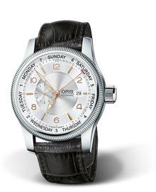 Big Crown Small Second, Pointer Day, 44mm, Grey, Leather Strap, Stainless steel screw-in security crown, Multi-piece stainless steel case
