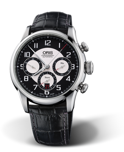 RAID 2011 Chronograph Limited Edition, 43.50mm, Black, Leather Strap, Stainless steel crown and pushers, Multi-piece stainless steel case