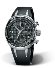 TT3 Limited Edition, 42.50mm, Black, Rubber Strap, Stainless steel Oris Quick Lock security crown and pushers, Multi-piece titanium case, tachymeter scale top ring