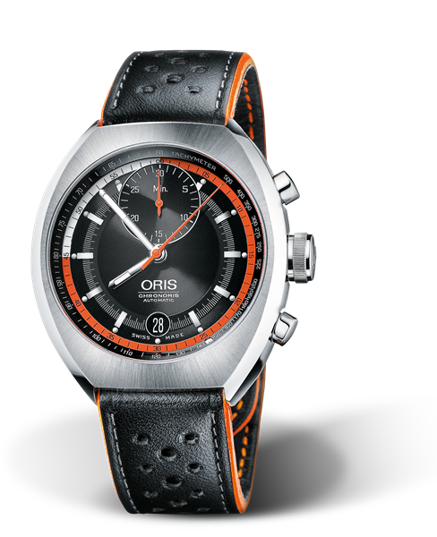 Chronoris, 40mm, Black, Leather Strap, Stainless steel Oris Quick Lock security crown and pushers, Multi-piece stainless steel case