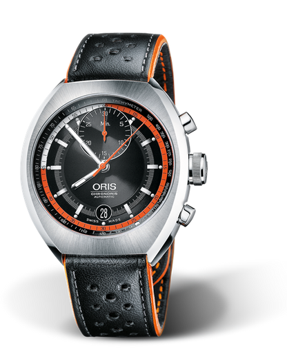 Chronoris, 40mm, Black, Leather Strap, Stainless steel Oris Quick Lock security crown and pushers, Multi-piece stainless steel case