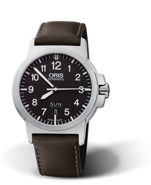 BC3 Advanced, Day Date, 42mm, Black, Leather Strap, Stainless steel screw-in security crown, Multi-piece stainless steel case