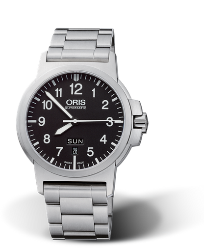 BC3 Advanced, Day Date, 42mm, Black, Stainless steel Strap, Stainless steel screw-in security crown, Multi-piece stainless steel case