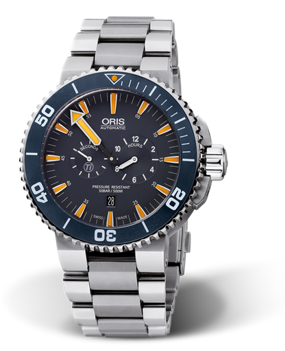 Tubbataha Limited Edition, 46.00 mm, Blue, Titanium Strap, Stainless steel, screw-in security crown, automatic Helium Valve, Multi-piece titanium case, ceramic minutes scale top ring
