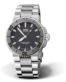 Aquis Date, 43.00 mm, Grey, Stainless steel Strap, Stainless steel screw-in security crown, Multi-piece stainless steel case