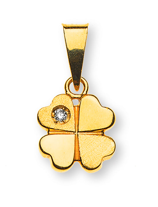 Diamantanhänger Kleeblatt Gelbgold 585 1 Brillant H VS ct.