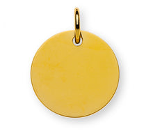 Anhänger Gravurplatte Gelbgold 750 1 Seite poliert, 1 Seite gesandelt Rund 14mm