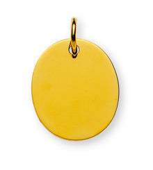 Anhänger Gravurplatte Gelbgold 750 1 Seite poliert, 1 Seite gesandelt Oval H:16mm