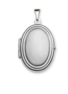 Anhänger Medaillon Foto Weissgold 750, gesandelt, oval