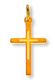 Kreuz Gelbgold 750 mit Muster H: 17 mm