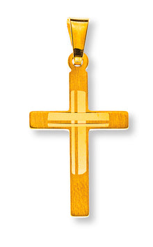 Kreuz Gelbgold 750 mit Muster H: 20 mm