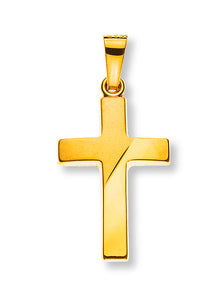 Kreuz Gelbgold 750 H: 18 mm gesandelt/poliert