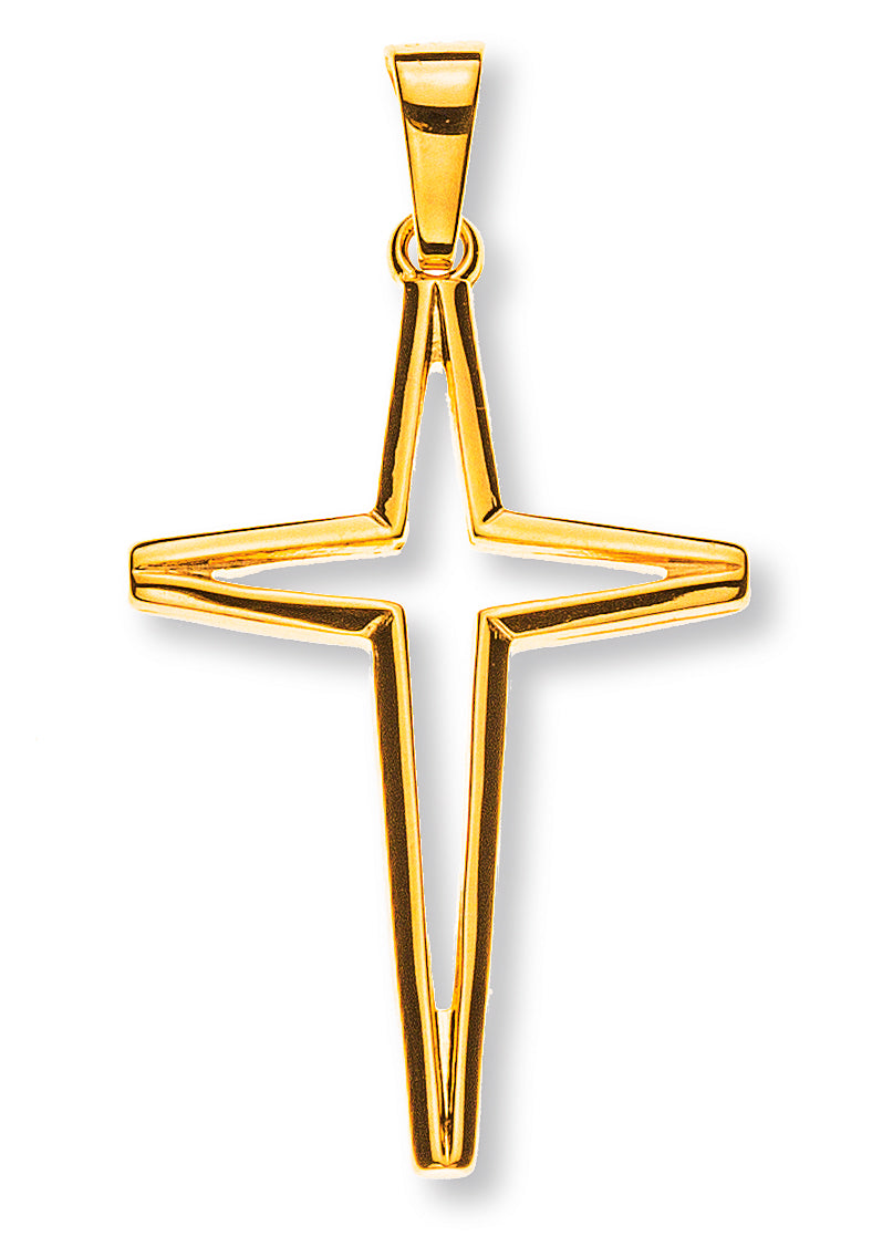 Kreuz Gelbgold 750 offen H: 25 mm