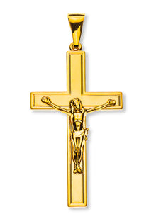 Balken-Kreuz Gelbgold 750 H: 41mm mit Christus