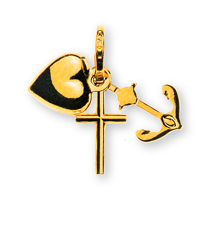 Glaube Liebe Hoffnung Gelbgold 750 6x10mm